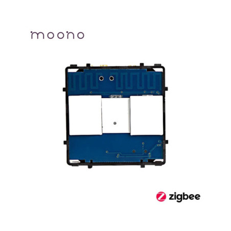 Modul întrerupător smart Zigbee touch dublu, TUYA, fără nul, Moono