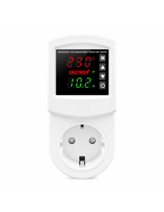 Priza cu protectie tensiune si curent Sinotimer SVP-102VA-EU, 16A, 230V, afisaj digital, alba