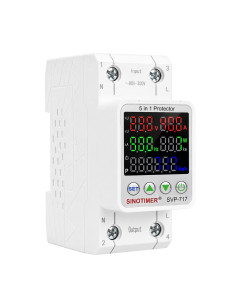 Releu protectie tensiune Sinotimer SVP-717, 40A, 5-in-1, supratensiune, subtensiune, supracurent, contor energie