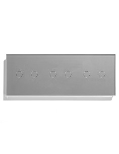 Întrerupător smart Zigbee touch dublu + dublu + dublu TUYA, panou sticlă, fără nul, Moono, gri