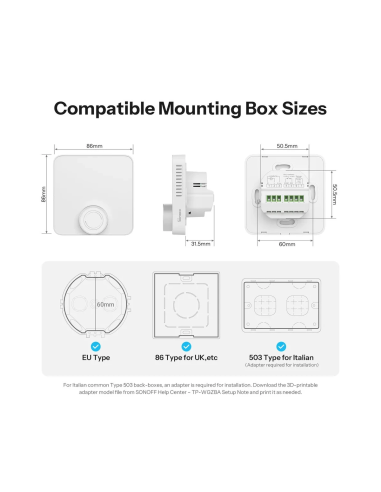 SONOFF TP-WGZBA — Termostat Smart ZigBee pentru Centrală