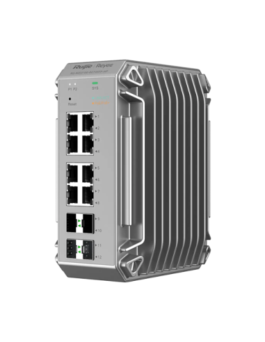 Switch industrial L2, 8 x RJ45 1G PoE+, 4 x SFP 1G, PoE 240W, Cloud Management - Ruijie Reyee RG-NIS3100-8GT4SFP-HP