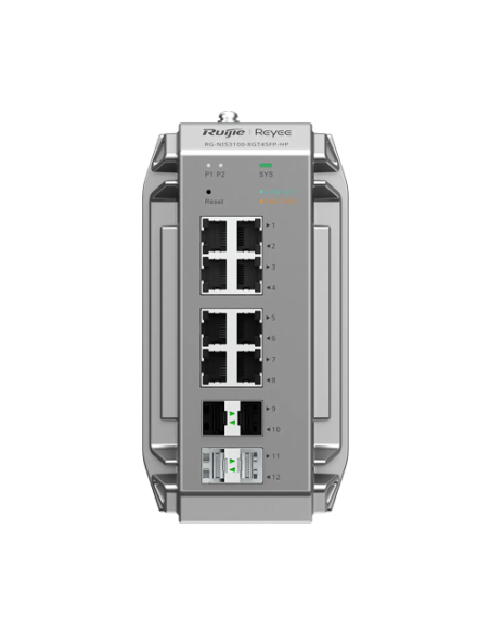 Switch industrial L2, 8 x RJ45 1G PoE+, 4 x SFP 1G, PoE 240W, Cloud Management - Ruijie Reyee RG-NIS3100-8GT4SFP-HP
