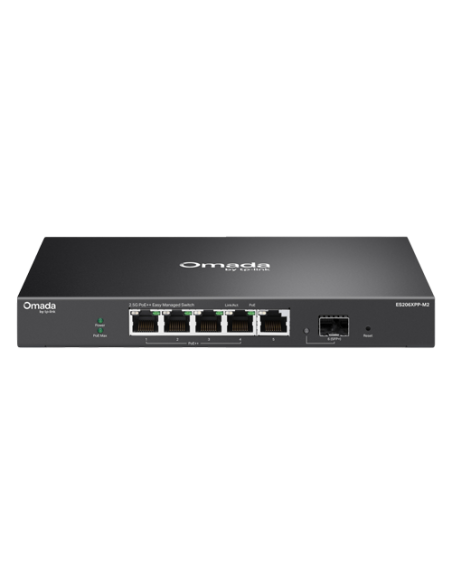 Switch L2, 5 x RJ45 2.5G (4 x PoE++), 1 x SFP+ 10G, Putere PoE 120W, Cloud Management - TP-Link Omada ES206XPP-M2
