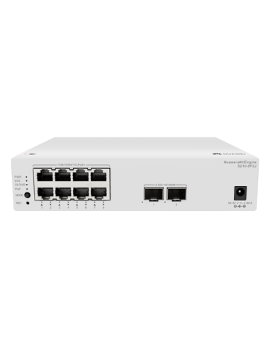 Switch L2, 8 x RJ45 1G PoE+, 2 x SFP 2.5G, PoE 128W, Cloud Management - Huawei eKit S210-8P2J