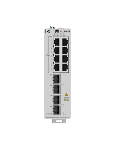 Switch industrial L2, 8 x RJ45 1G PoE+, 2 x SFP 1G, 2 x SFP+ 10G, PoE 240W, Cloud Management - Huawei eKit S210I-8P4SX