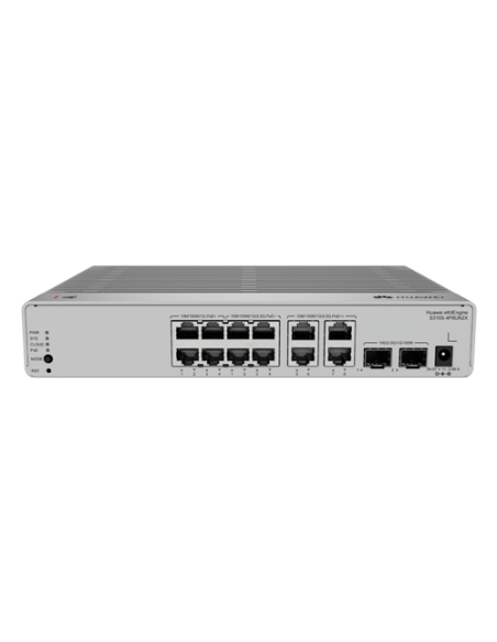 Switch L3, 4 x RJ45 1G PoE+, 8 x RJ45 2.5G PoE++, 2 x SFP+ 10G, Cloud Management - Huawei eKit S310S-4P8UN2X