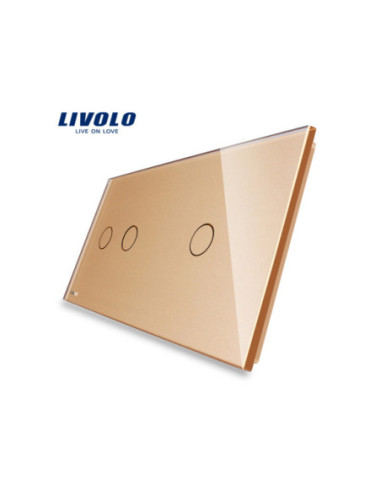 Panou din sticlă pentru Întrerupător Touch dublu + simplu 2x2M Livolo
