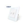 Priză dublă Telefon RJ11 + Date RJ45 Cat6 cu ramă din sticlă Livolo, alb