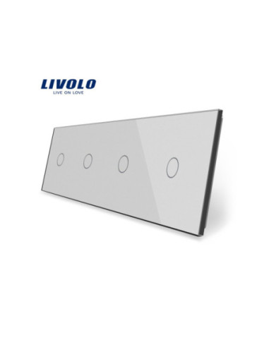 Panou din sticlă pentru întrerupător 4x simplu din sticlă 4x2M Livolo