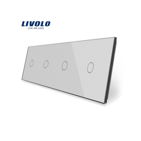 Panou din sticlă pentru întrerupător 4x simplu din sticlă 4x2M Livolo