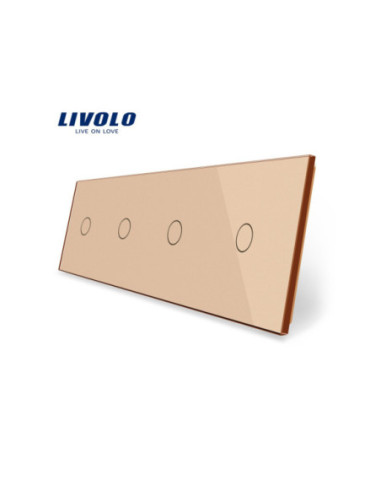 Panou din sticlă pentru întrerupător 4x simplu din sticlă 4x2M Livolo