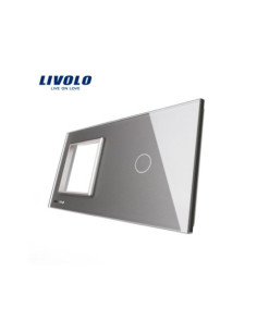 Ramă Simplă + Panou pentru Întrerupător Touch simplu din sticlă 2x2M Livolo