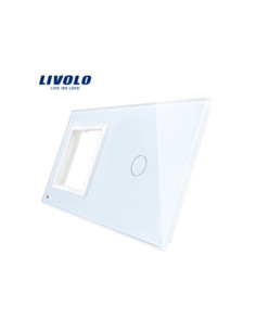 Ramă Simplă + Panou pentru Întrerupător Touch simplu din sticlă 2x2M Livolo 2