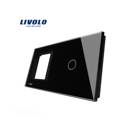 Ramă Simplă + Panou pentru Întrerupător Touch simplu din sticlă 2x2M Livolo