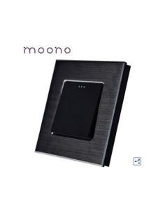 Întrerupător mecanic cap-scară simplu, ramă aluminiu, Moono, argintiu 2