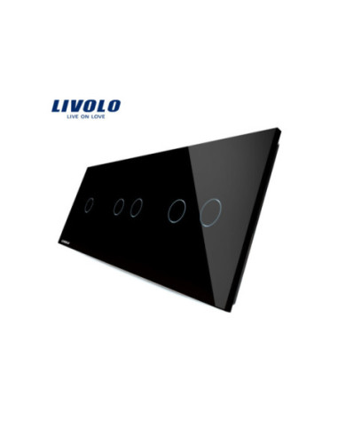 Panou din sticlă pentru întrerupător simplu + dublu + dublu 3x2M Livolo
