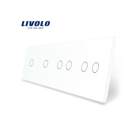 Panou din sticlă pentru întrerupător simplu + simplu + dublu + dublu 4x2M Livolo
