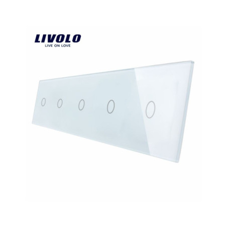 Panou din sticlă pentru Întrerupător Touch 5 x simplu 5x2M Livolo