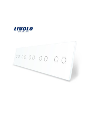 Panou din sticlă pentru Întrerupător Touch 5 x dublu 5x2M Livolo