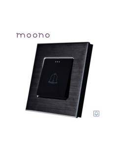 Întrerupător mecanic buton sonerie, ramă aluminiu, Moono, argintiu 2
