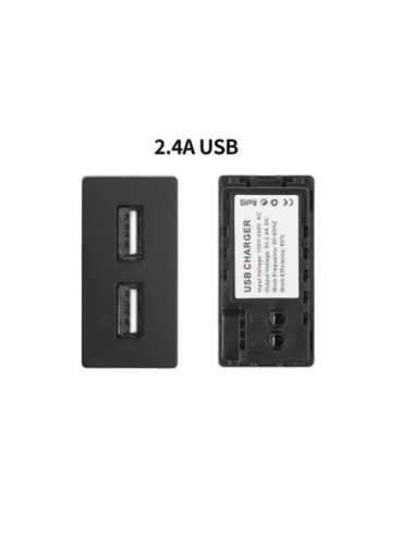 Modul priză USB dublă tip A 2.4A 1M, Moono