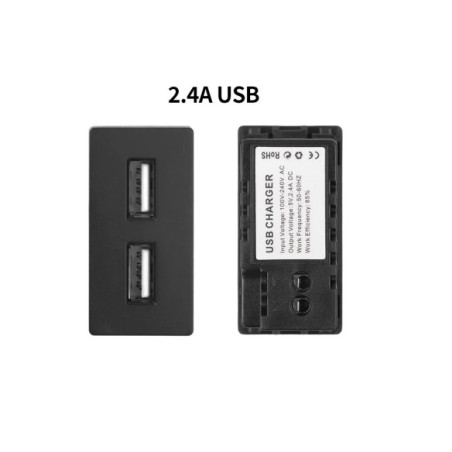 Modul priză USB dublă tip A 2.4A 1M, Moono