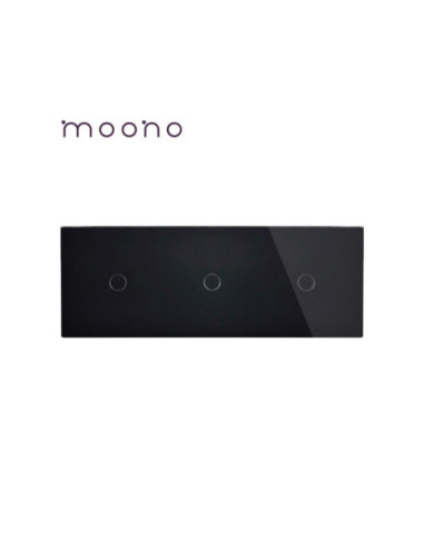 Panou din sticlă pentru întrerupător touch 3x simplu, Moono