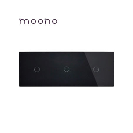 Panou din sticlă pentru întrerupător touch 3x simplu, Moono
