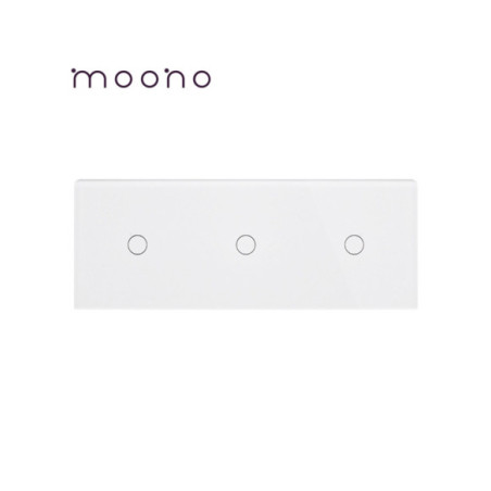 Panou din sticlă pentru întrerupător touch 3x simplu, Moono