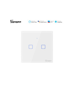Sonoff T0EU2C-TX - Întrerupător Touch dublu cu control WiFi cu nul