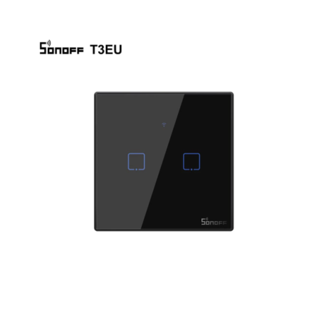 Sonoff T3EU2C-TX - Întrerupător Touch dublu cu control WiFi si RF cu nul
