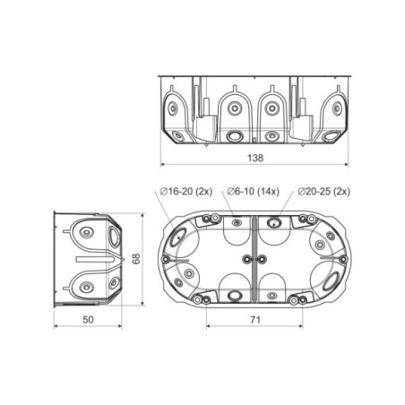 Doza rigips 2 aparate, Kopos