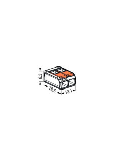 Conector legături rapide cu manetă, 2 poli, Wago 221-412 2