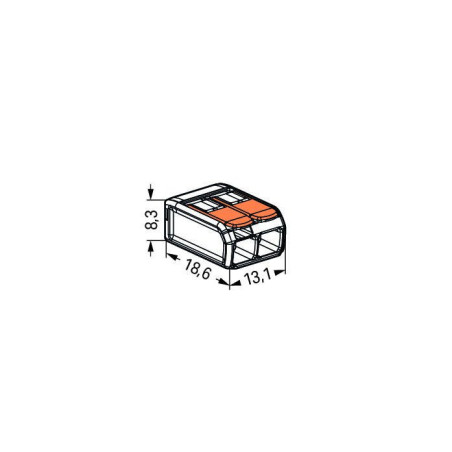 Conector legături rapide cu manetă, 2 poli, Wago 221-412