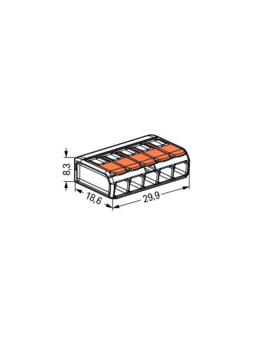 Conector legături rapide cu manetă, 5 poli, Wago 221-415