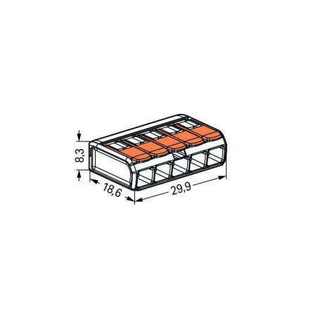 Conector legături rapide cu manetă, 5 poli, Wago 221-415