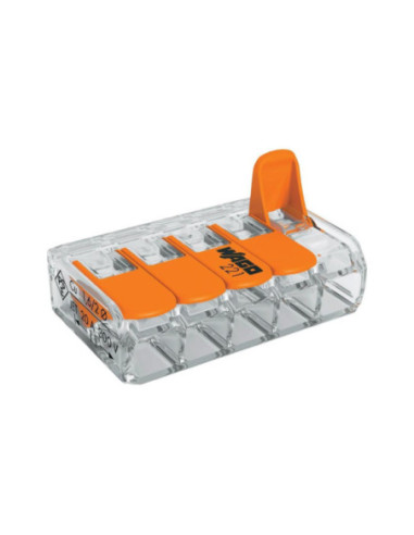 Conector legături rapide cu manetă, 5 poli, Wago 221-415