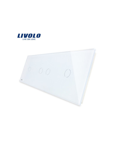 Panou din sticlă pentru întrerupător touch simplu + dublu + simplu 3x2M Livolo