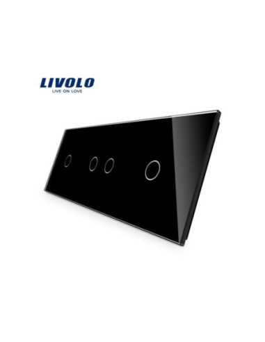 Panou din sticlă pentru întrerupător touch simplu + dublu + simplu 3x2M Livolo