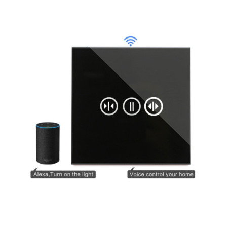 Intrerupator jaluzele smart WiFi cu nul moono, cu panou din sticla