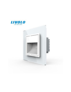 Lampă de Veghe cu ramă din sticlă Livolo, alb