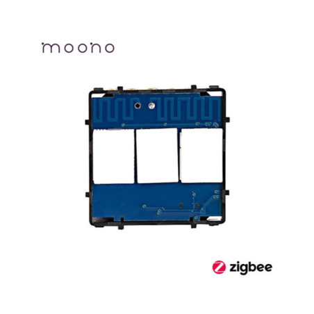 Modul întrerupător smart Zigbee touch triplu, TUYA, cu nul, Moono