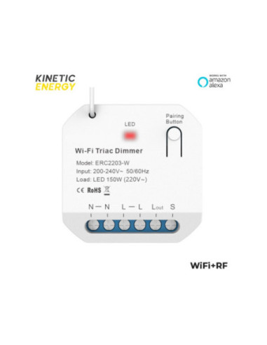 Controller Kinetic Energy, 1 canal, 1,5A, Dimmer WiFi + RF433 Tuya (cu nul)