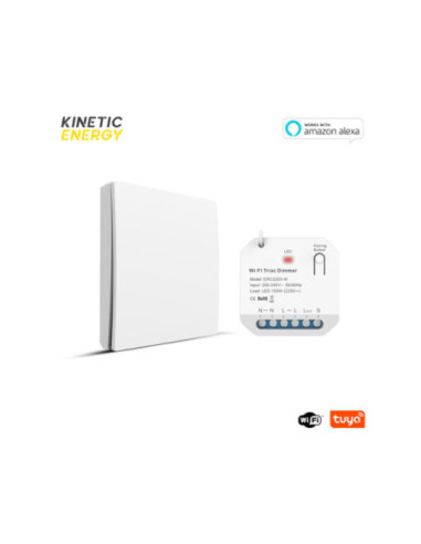 KIT Controller Kinetic Energy, 1 canal, 1,5A, Dimmer WiFi + RF433 Tuya + Interupator simplu wireless