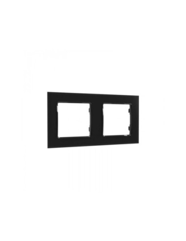 Shelly wall frame 2 -  rama dubla pentru intrerupatoarele Shelly (neagra)