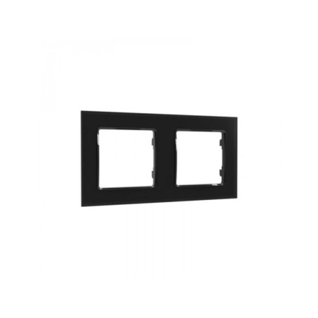 Shelly wall frame 2 -  rama dubla pentru intrerupatoarele Shelly (neagra)