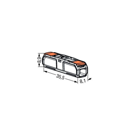 Conector legături rapide cu manetă, 2 poli, Wago 221-2411
