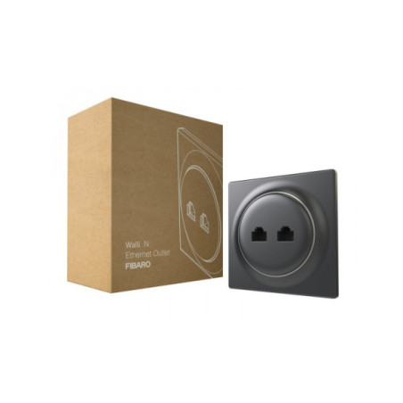 Priza Ethernet Walli N FIBARO, negru