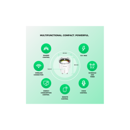 Priza Smart ZigBee 3.0 Nous A1Z, 16A, cu monitorizare consum, Tuya